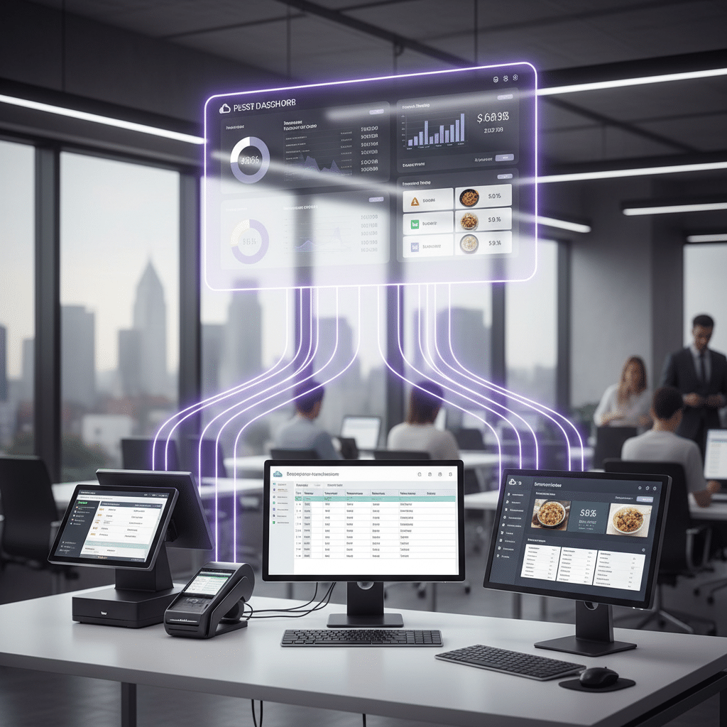 Connected hospitality accounting systems across multiple departments and locations