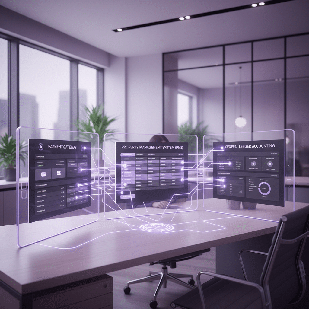 Connected hotel accounting workflow between PMS and finance software